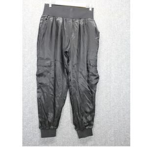 Cinq a Sept Giles Black Relaxed Fit Cargo Joggers Pants Women’s Sz Large